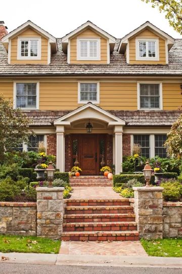 diy mortared brick on front steps