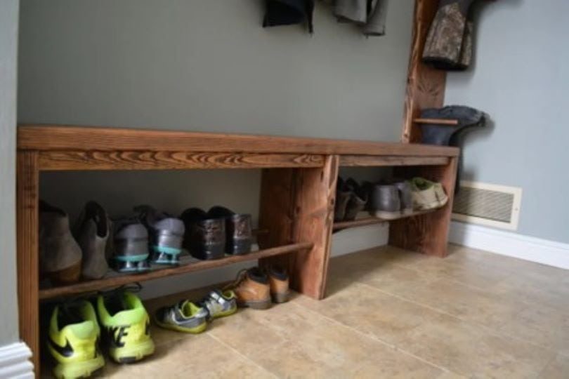 diy mudroom bench with shoe storage