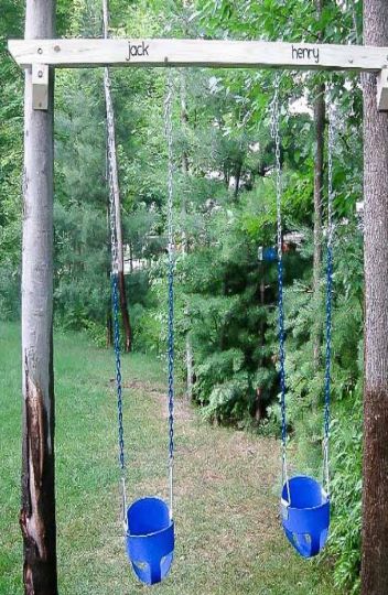 diy outdoors tree swings for baby