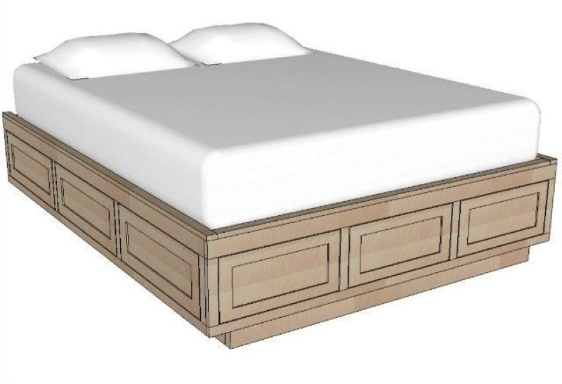 diy queen size platform bed frame with storage drawers