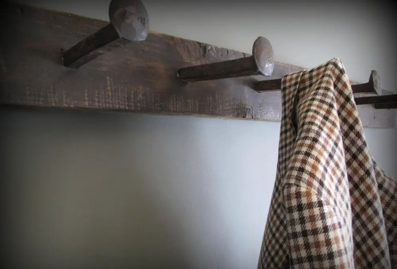 diy railroad spike coat rack