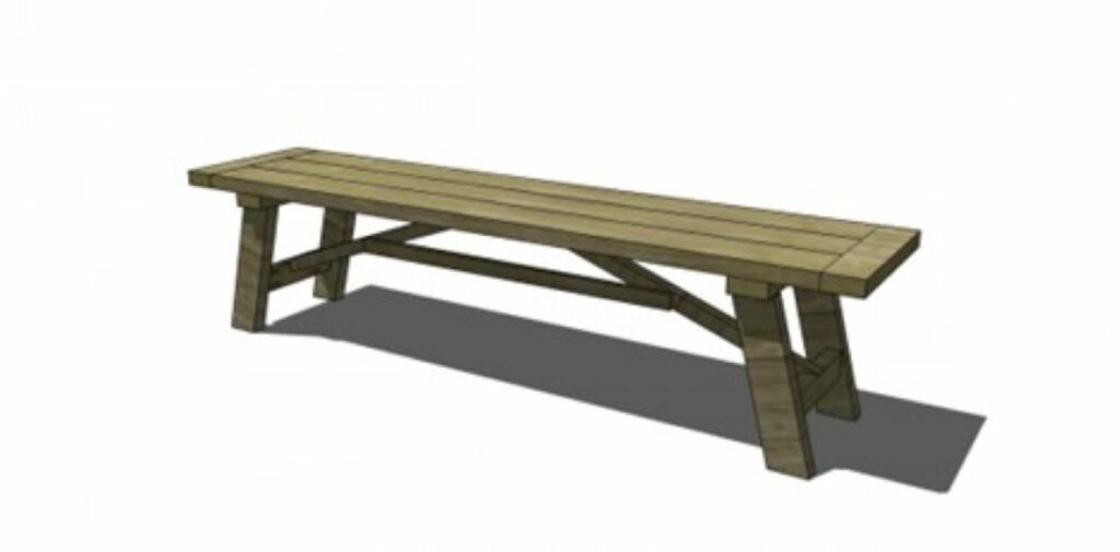 diy wooden truss dining bench