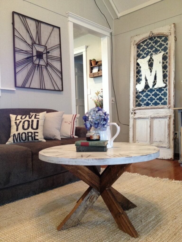 diy x base round coffee table