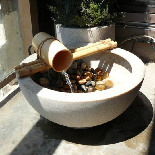diy zen bamboo water feature