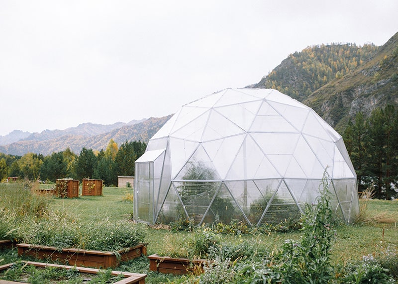 dome greenhouse in Altai mountains