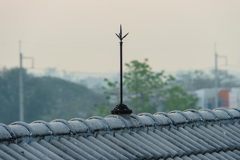 lightning rod on roof