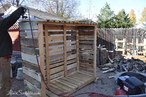 wood pallet shed outdoor living