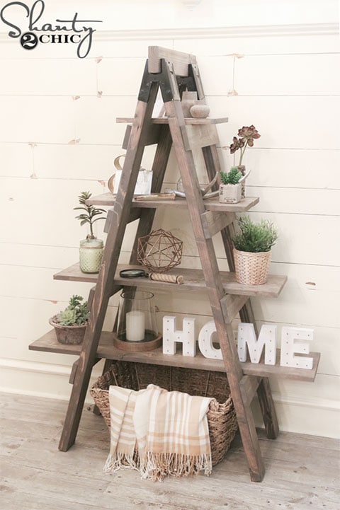 Chic Sawhorse Ladder Shelf