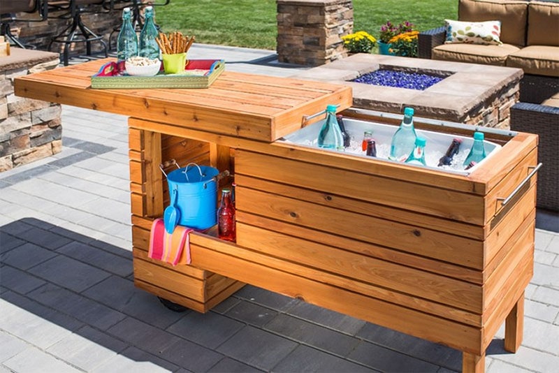 DIY Sliding Serving Center with Cooler From The Owner Builder Network