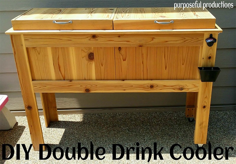 DIY Wooden Double Drink Cooler From Purposeful Productions