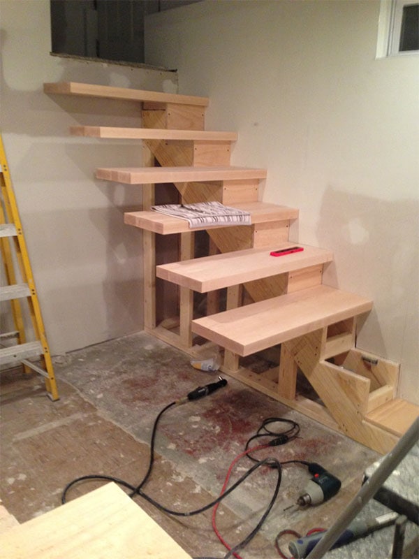 Floating Railing-Less Basement Stairs