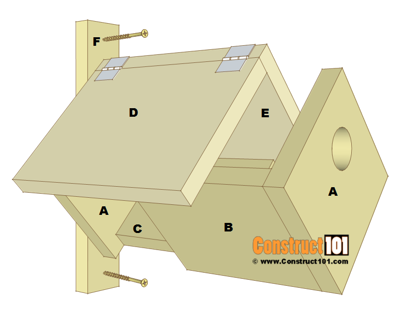 Simple Bluebird House with no Angle Cuts by Construct 101 