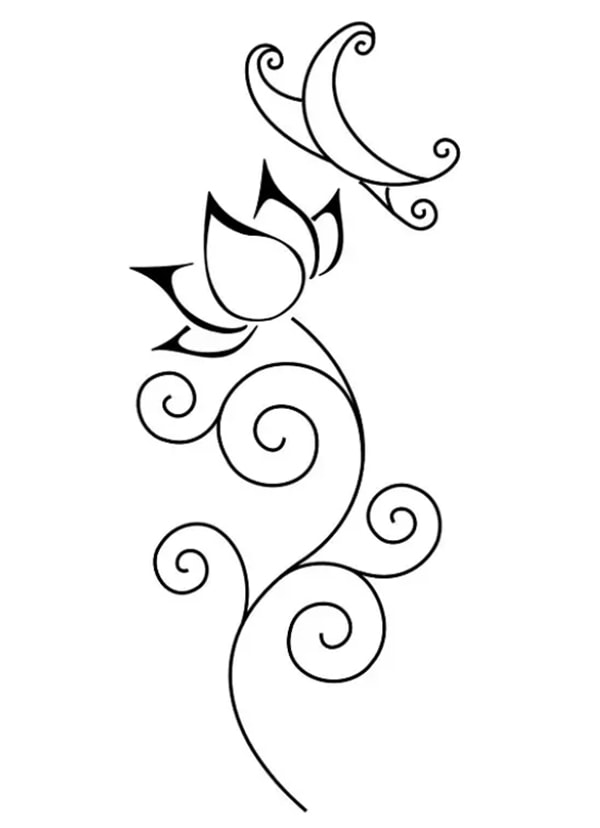 Simple Tribal Flower Pattern