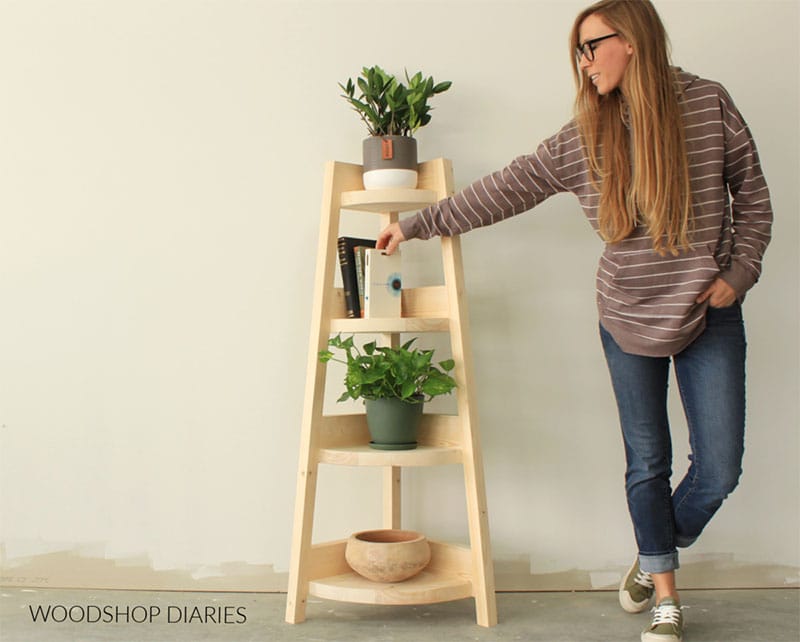 Small Corner Ladder Shelf