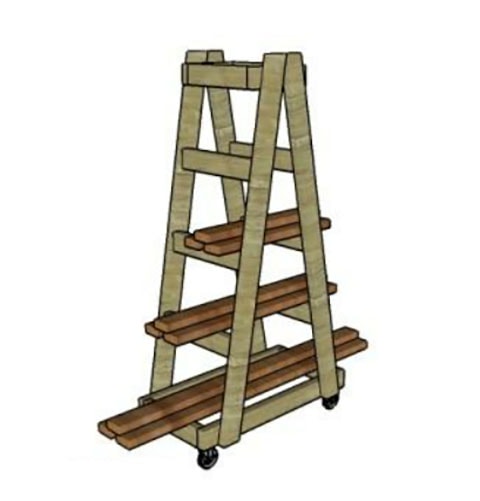 Super Simple Rolling Lumber Rack