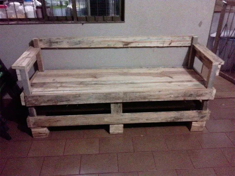 White Pallet Bench
