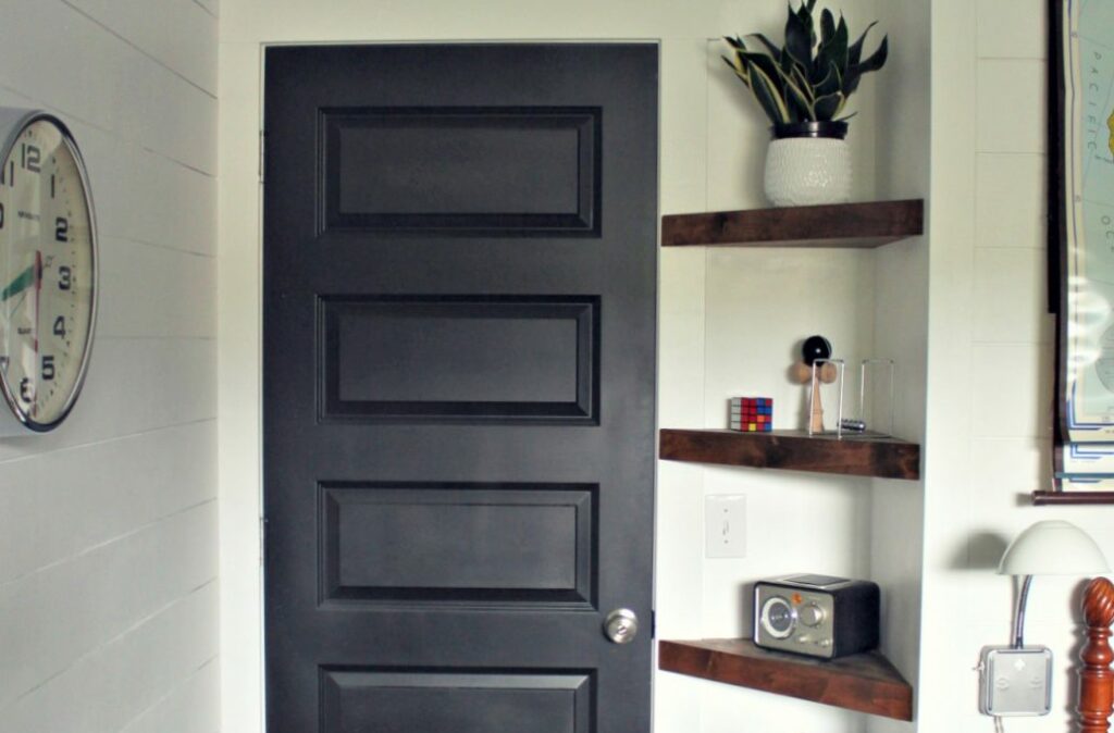 Corner floating shelves