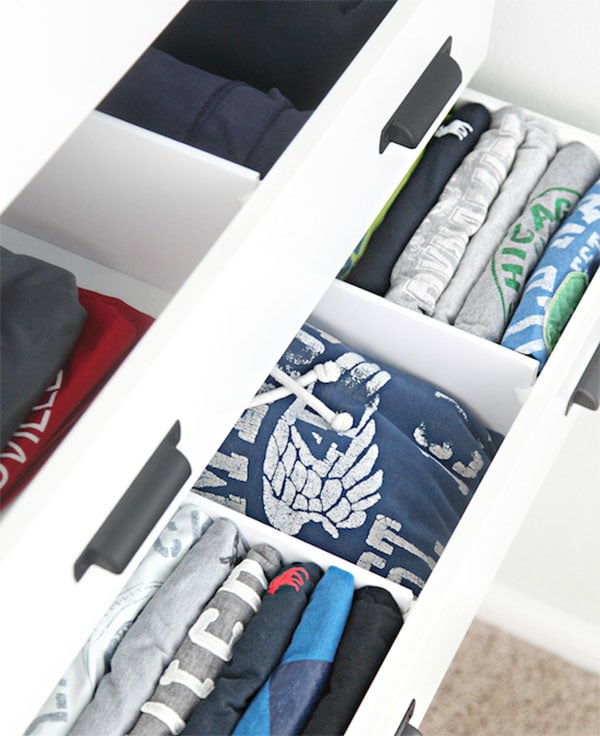 Customizable DIY Closet Drawer Dividers from I Heart Organizing