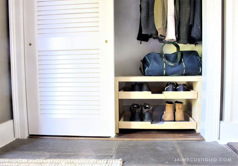 DIY Closet Shoe Trays from Jaime Costiglio