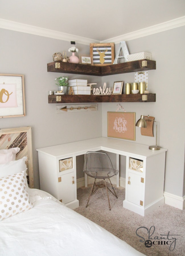 DIY Corner Floating Shelves