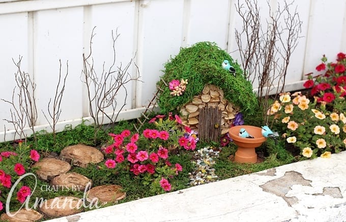 DIY Integrated Fairy Garden by crafts by amanda
