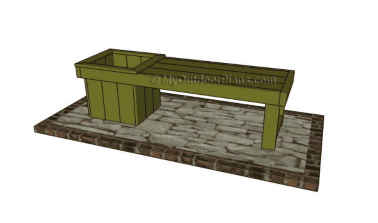 DIY Planter Bench by My Outdoor Plans