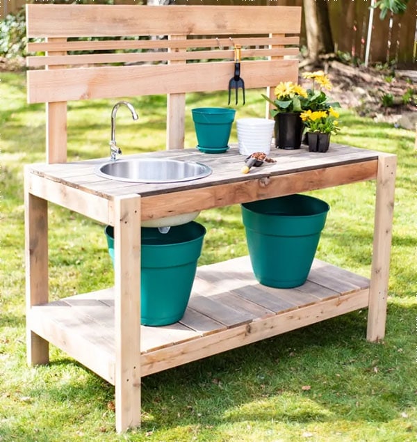DIY Potting Table with Sink