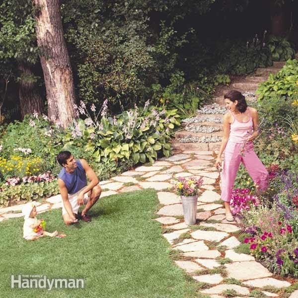 Freeform Stone Path by family handyman