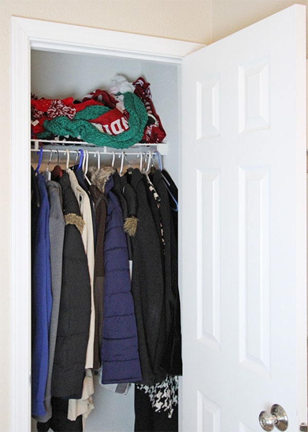 Hat and Glove Closet DIY Organizer from Two Twenty One