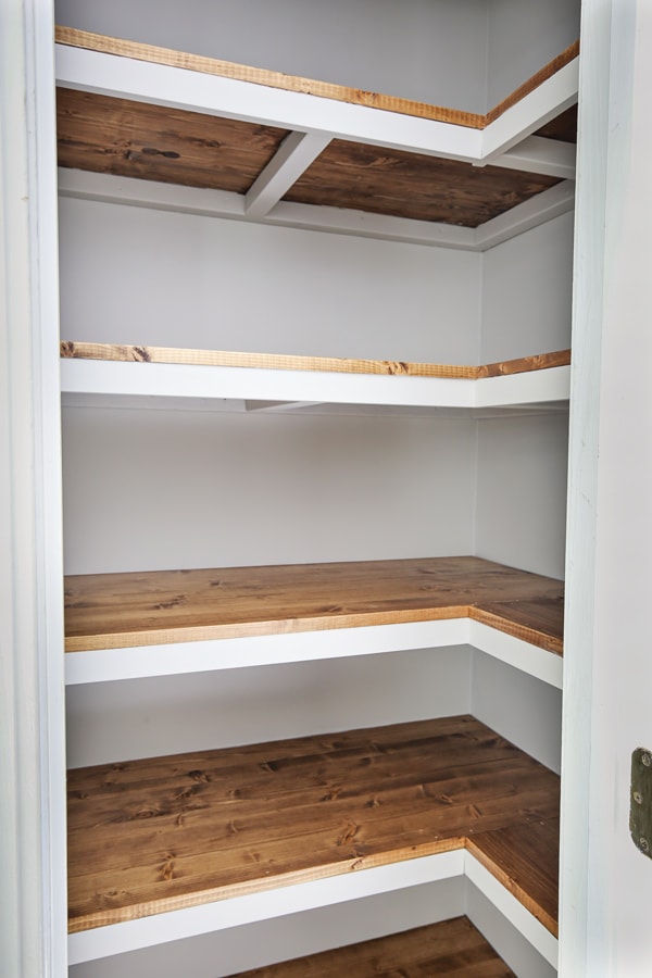 How to Build Corner Pantry Shelves