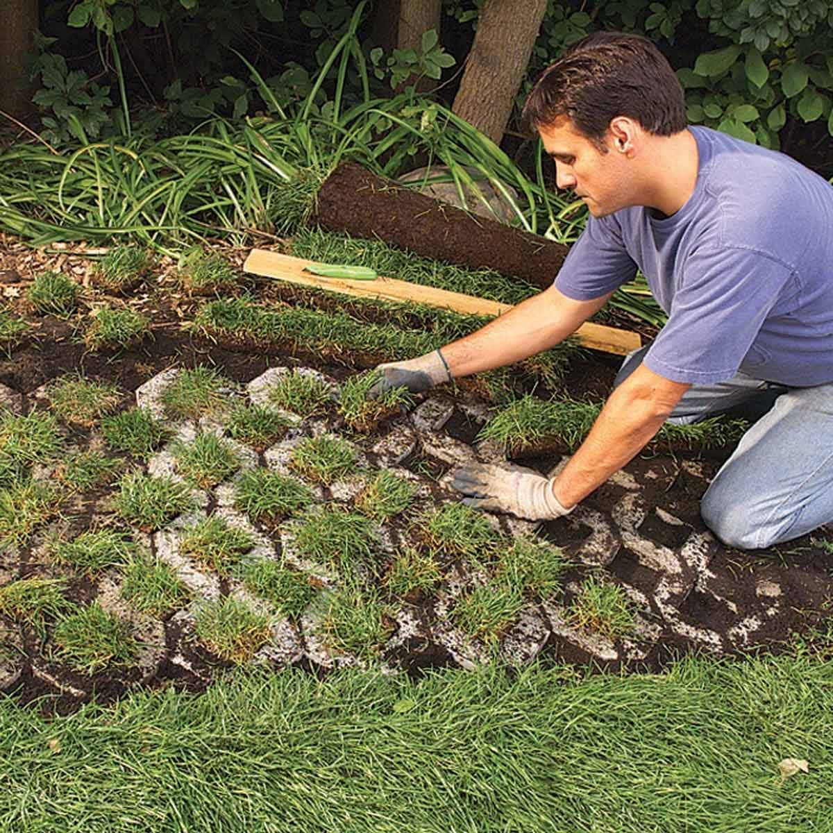Paver Path With Grass with family handyman