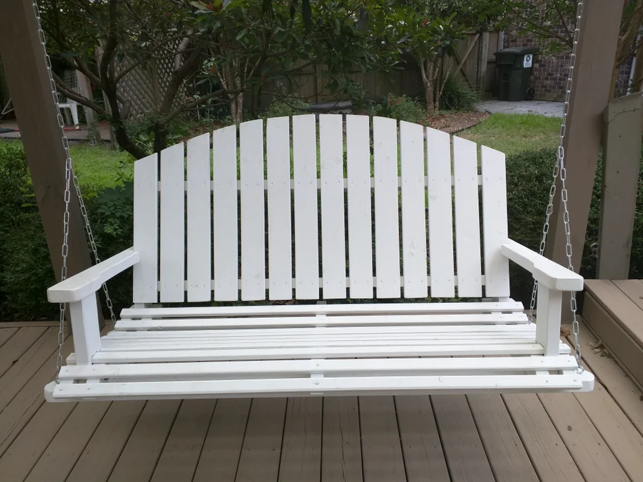 Wooden porch swing