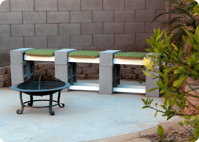 how to make a cinder block bench