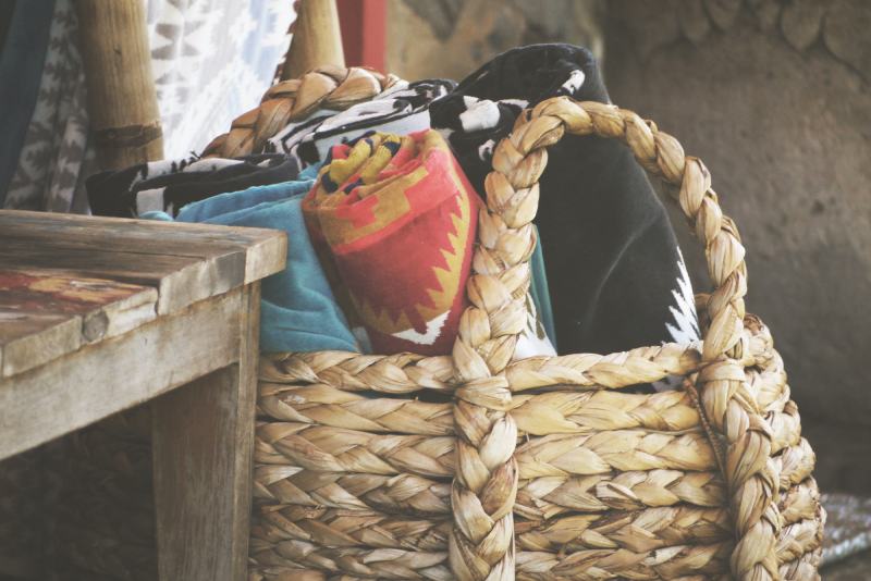 Blankets roll in the basket