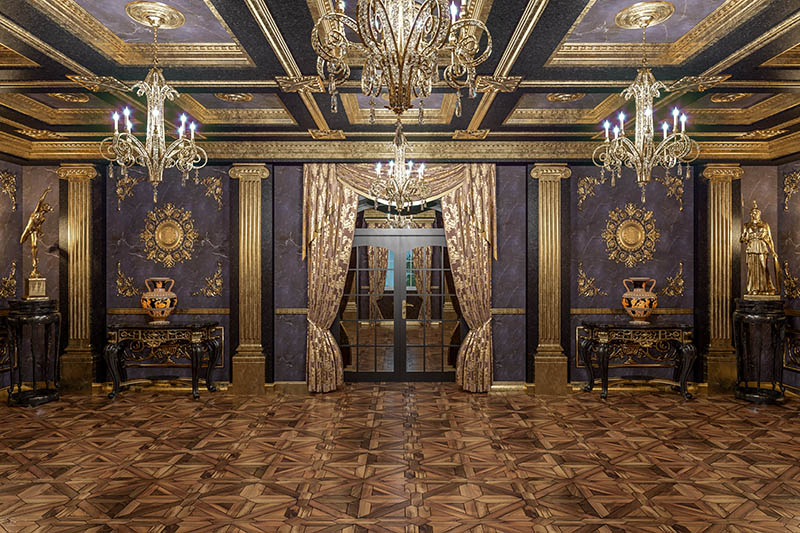 3d rendering of the hall in classical style