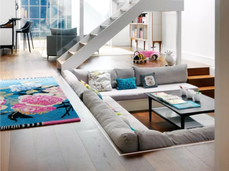 Basement design idea - Use wooden flooring