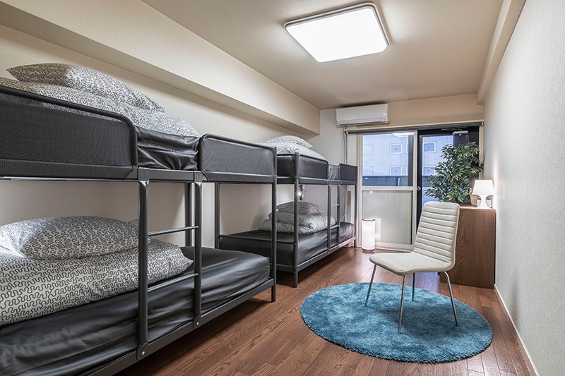 Bunk beds in a small bedroom
