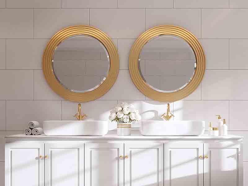 Classical style luxury white basin counter