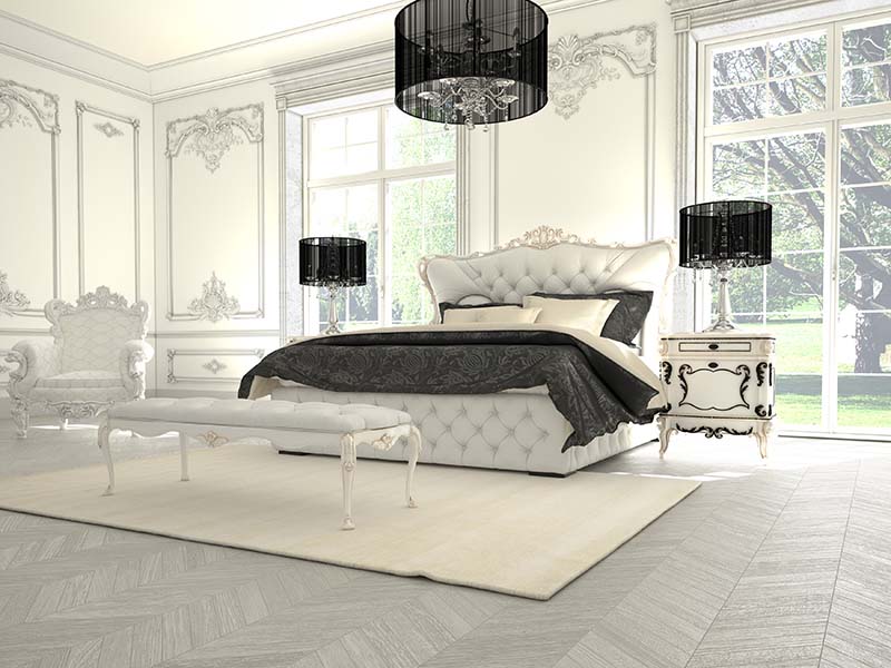 Interior of a classic style bedroom in luxury villa
