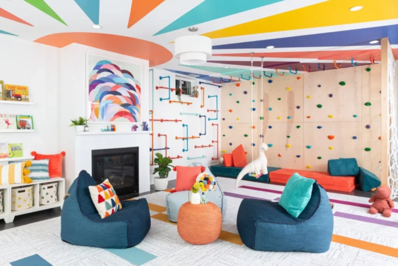 Jungle gym in the basement