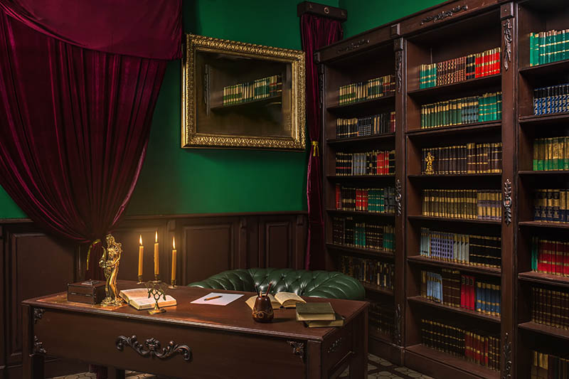Library interior old in classic style