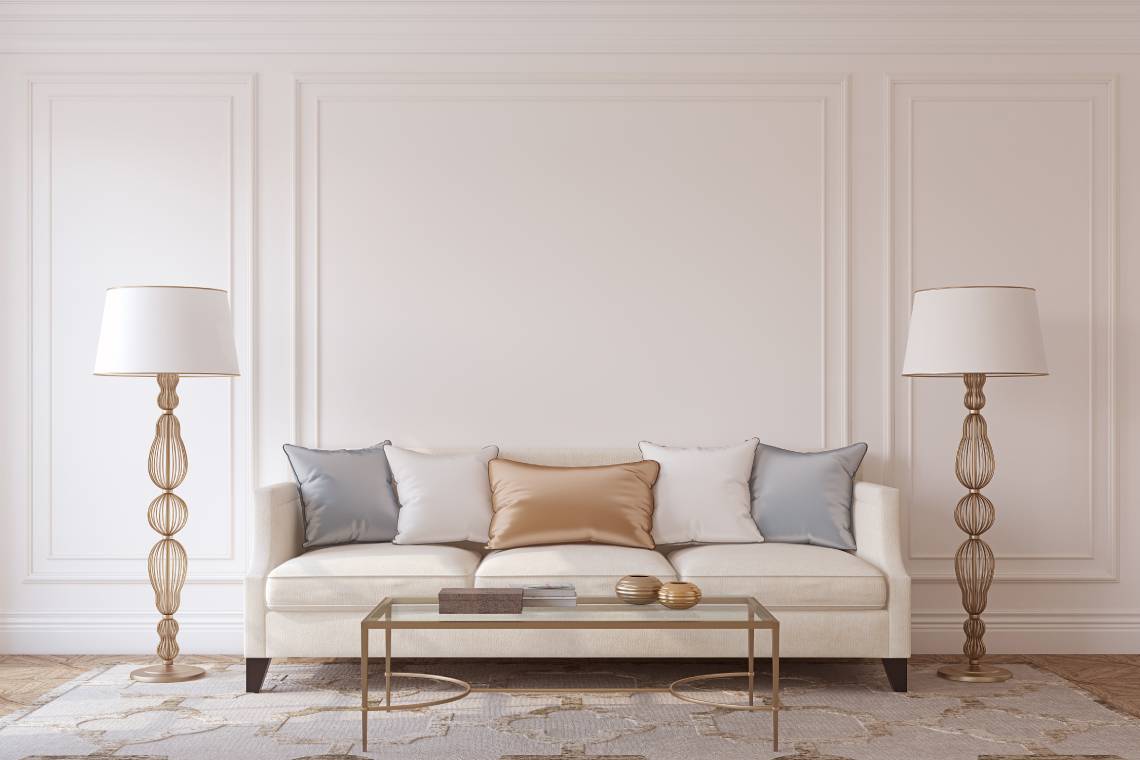 Living-room interior in neoclassic style.