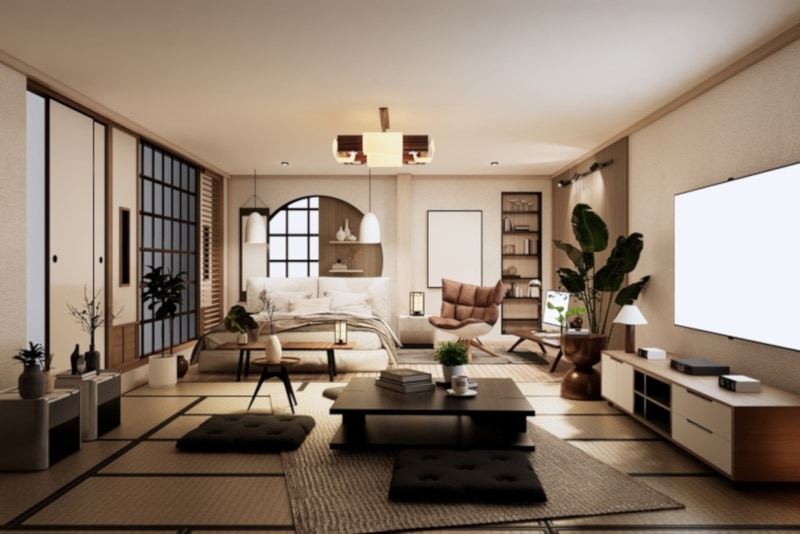 Minimalist Wabi sabi interior muji style