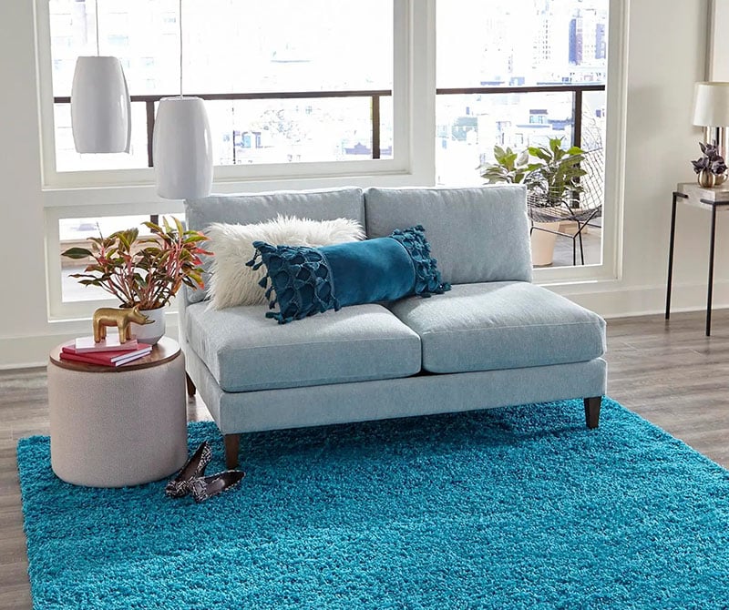 Modern living area shag carpet