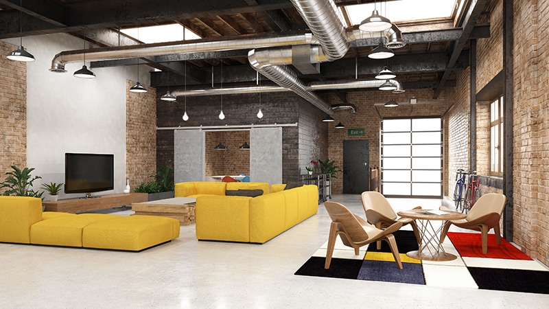 Modern loft with industrial details
