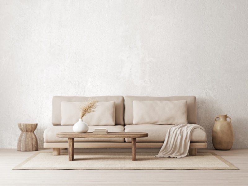 Neutral Wabi-sabi style interior