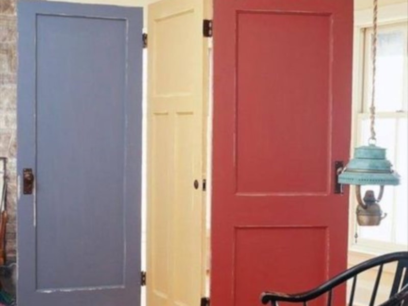 Old door as room divider