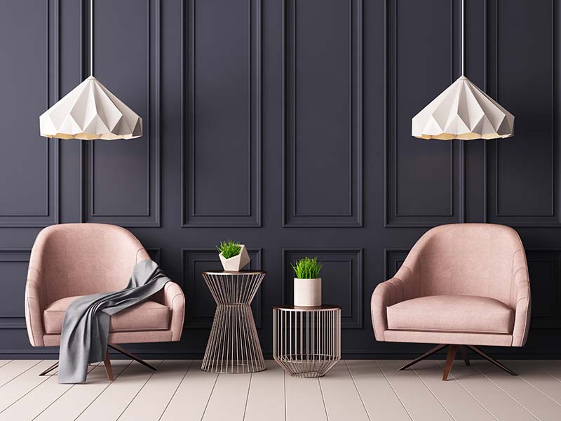 Pastel interior in classic style