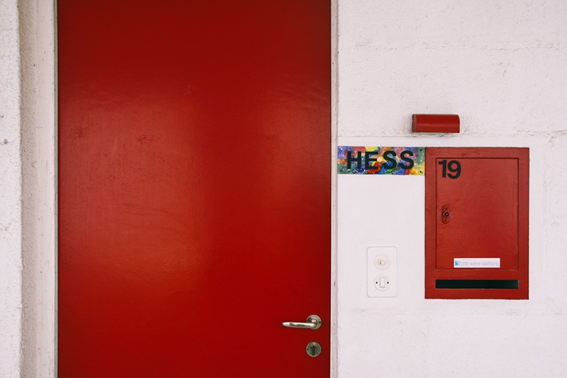 Red Door Red Mail Box