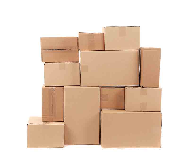 Stacks of cardboard boxes